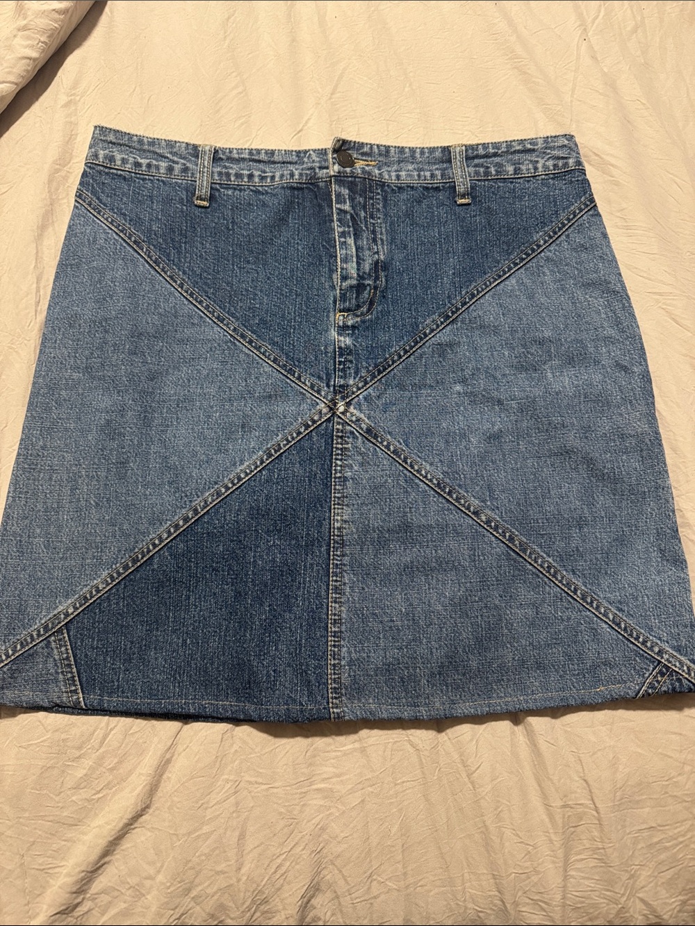 Massimo Blue Patchwork Denim Mini Skirt